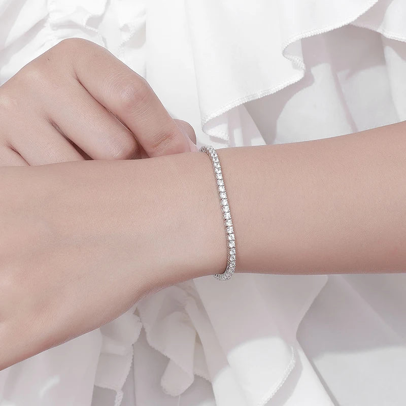 Moissanite Tennis Bracelet — 925 Silver