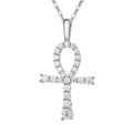 Ankh Cross Pendant Necklace — Moissanite & 925 Silver
